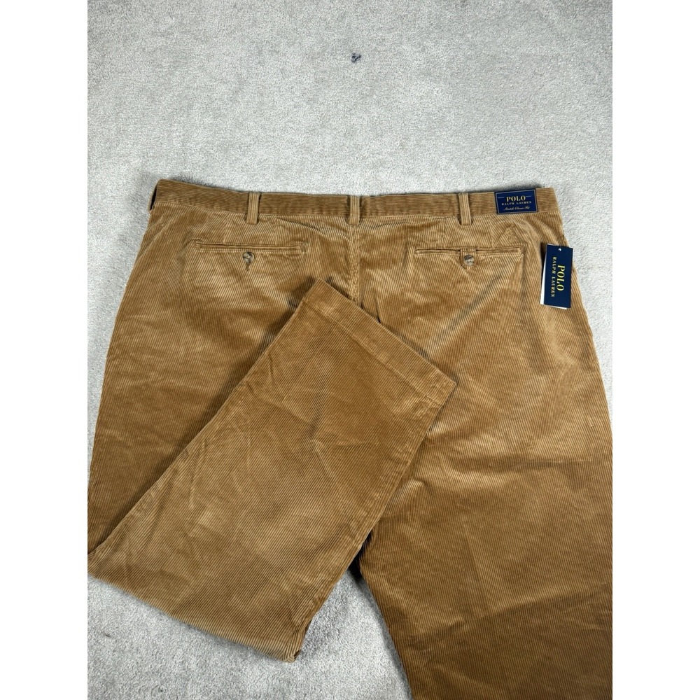 NWT POLO RALPH LAUREN Brown Corduroy The Classic Fit Pants 46Bx30 Preppy Pony